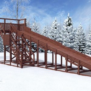 Зимняя-горка-CustWood-Winter-W9-лестница-сбоку-скат-10-м